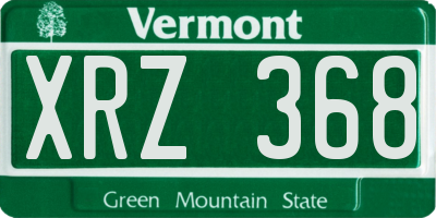 VT license plate XRZ368