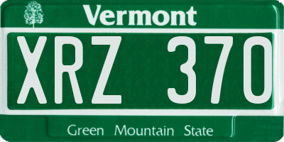 VT license plate XRZ370