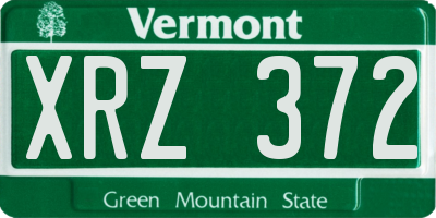 VT license plate XRZ372
