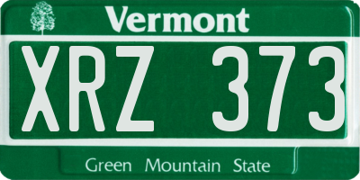 VT license plate XRZ373