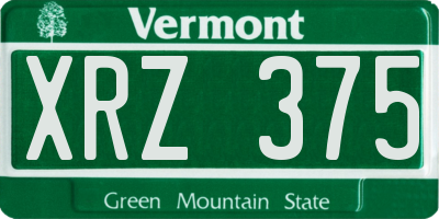 VT license plate XRZ375