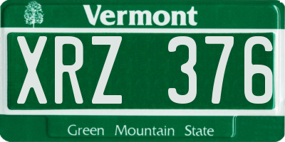 VT license plate XRZ376
