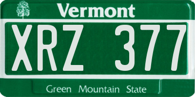 VT license plate XRZ377