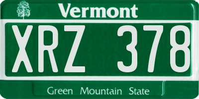VT license plate XRZ378