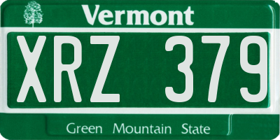 VT license plate XRZ379