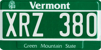 VT license plate XRZ380