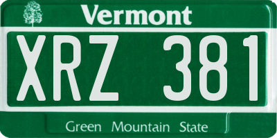 VT license plate XRZ381