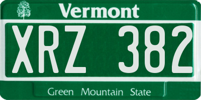 VT license plate XRZ382