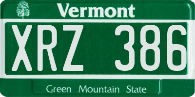 VT license plate XRZ386