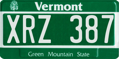 VT license plate XRZ387