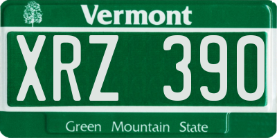 VT license plate XRZ390
