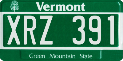 VT license plate XRZ391