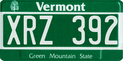 VT license plate XRZ392