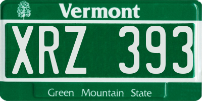 VT license plate XRZ393
