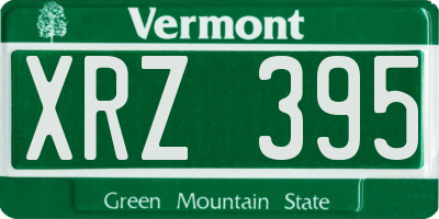 VT license plate XRZ395