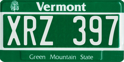 VT license plate XRZ397