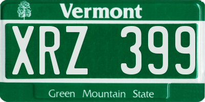 VT license plate XRZ399