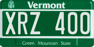 VT license plate XRZ400