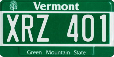 VT license plate XRZ401