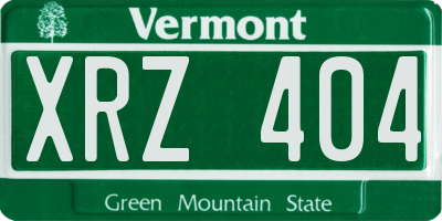 VT license plate XRZ404