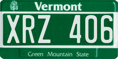 VT license plate XRZ406
