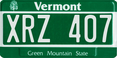 VT license plate XRZ407