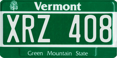 VT license plate XRZ408