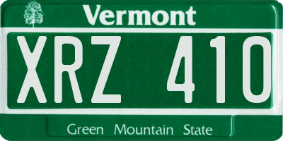 VT license plate XRZ410