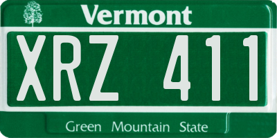 VT license plate XRZ411