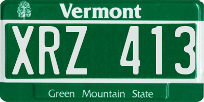 VT license plate XRZ413