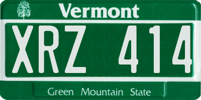 VT license plate XRZ414