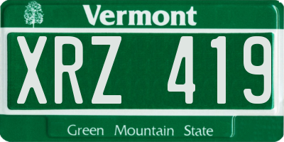 VT license plate XRZ419