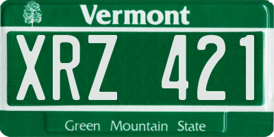 VT license plate XRZ421