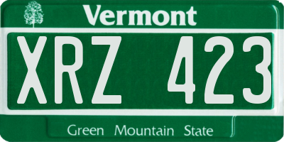 VT license plate XRZ423