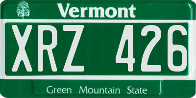 VT license plate XRZ426