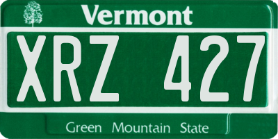VT license plate XRZ427
