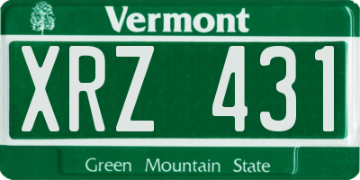 VT license plate XRZ431