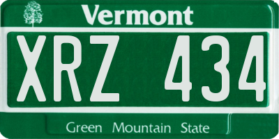 VT license plate XRZ434