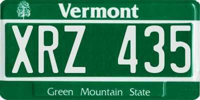 VT license plate XRZ435