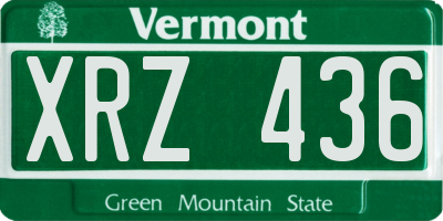 VT license plate XRZ436