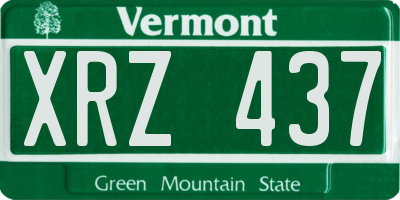 VT license plate XRZ437