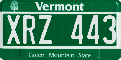 VT license plate XRZ443