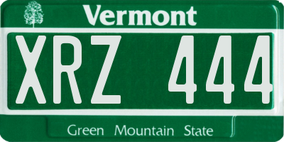 VT license plate XRZ444
