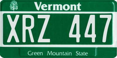 VT license plate XRZ447