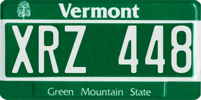 VT license plate XRZ448