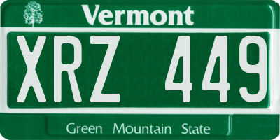 VT license plate XRZ449