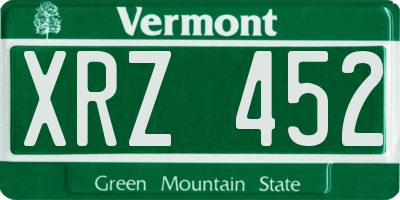 VT license plate XRZ452