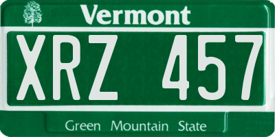 VT license plate XRZ457