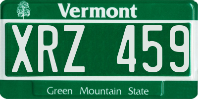 VT license plate XRZ459