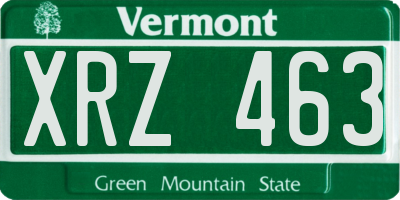 VT license plate XRZ463